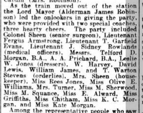 Western Mail 27/10/1914 Welsh Hospital Staff leave Cardiff for Netley