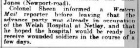 Western Mail 27/10/1914 Welsh Hospital Staff leave Cardiff for Netley