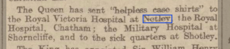 Newcastle Journal 03/09/1914 The Queen's gifts to Netley Hospital