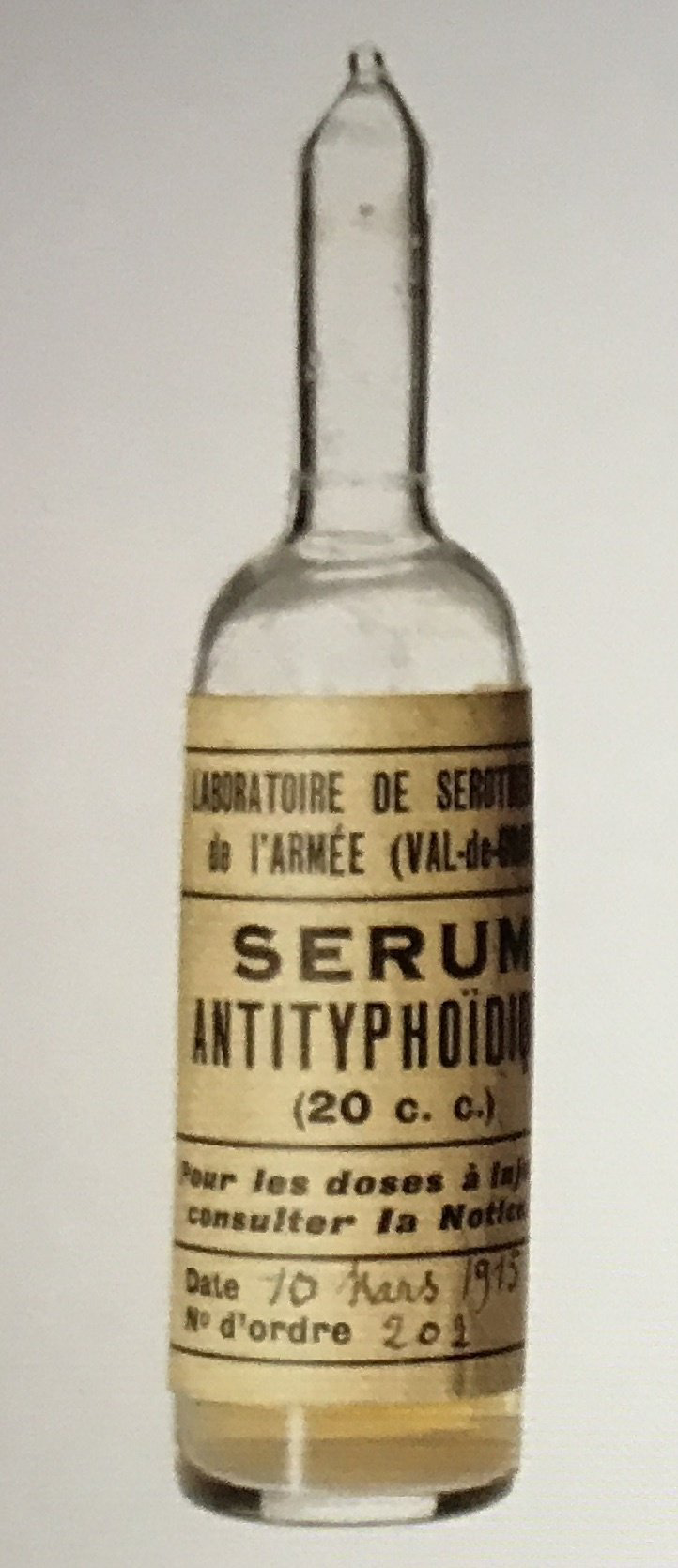 Ampule of anti-typhoid vaccine