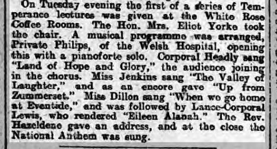 Temperance Lectures at White Rose Coffee Rooms 1915 White Rose Coffee Rooms