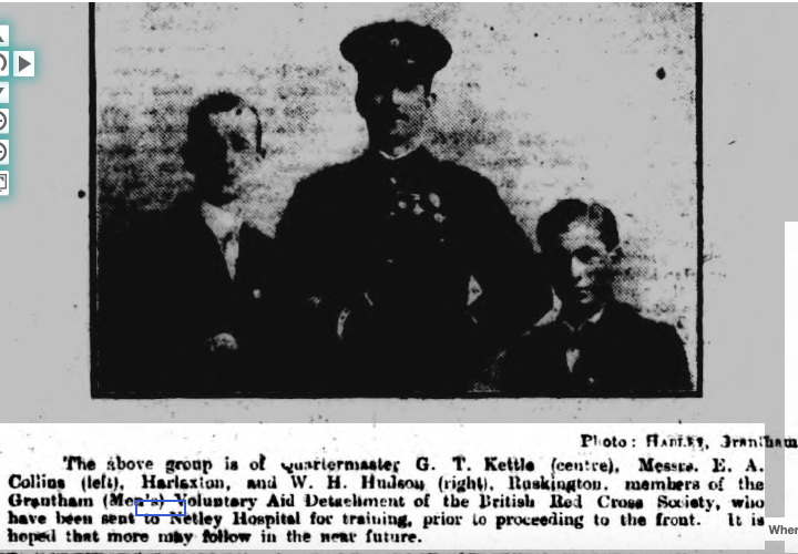 VAD Grantham Division Grantham Divison VADs to Netley Hospital