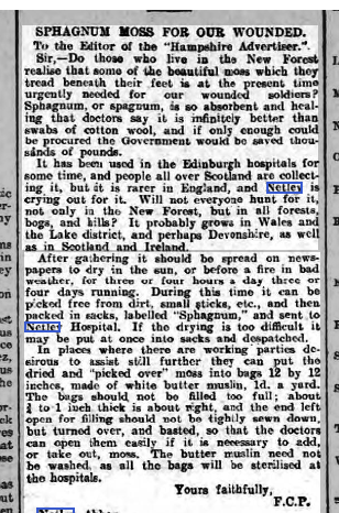 Sphagnum Moss for Netley Hospital