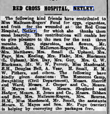 Donations flood in for Red Cross Hospital Netley