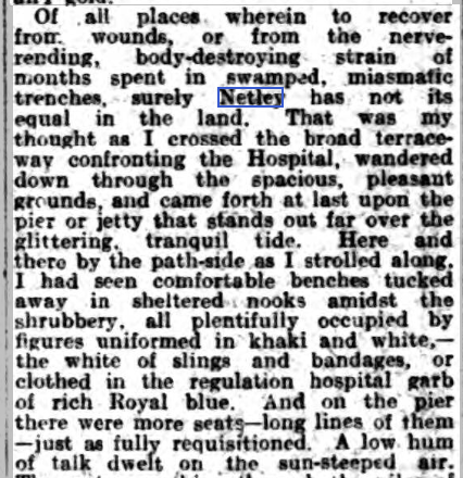 West Sussex Gazette 18/03/1915 Netley Hospital 1915