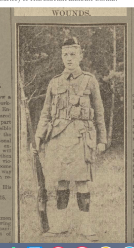 Private James Scott in Netley Hospital 1915