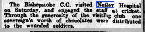 Cricket at Netley Hospital 1915