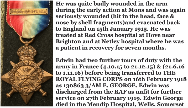 Edwin George at Netley Hospital 1915