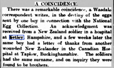 New Zealanders in Netley and Taplow Hospitals reunited