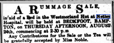 Westmorland Hut at Netley Red Cross Hospital