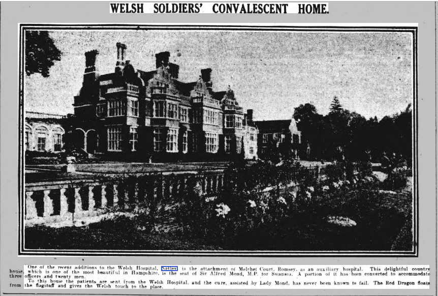 Melchet Court Convalescent Home for Welsh Hospital
