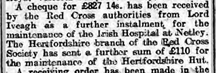 More funds for Irish Hospital at Netley