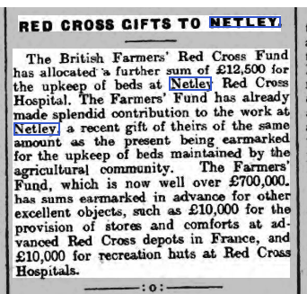 British Farmers Red Cross funds more Netley Beds