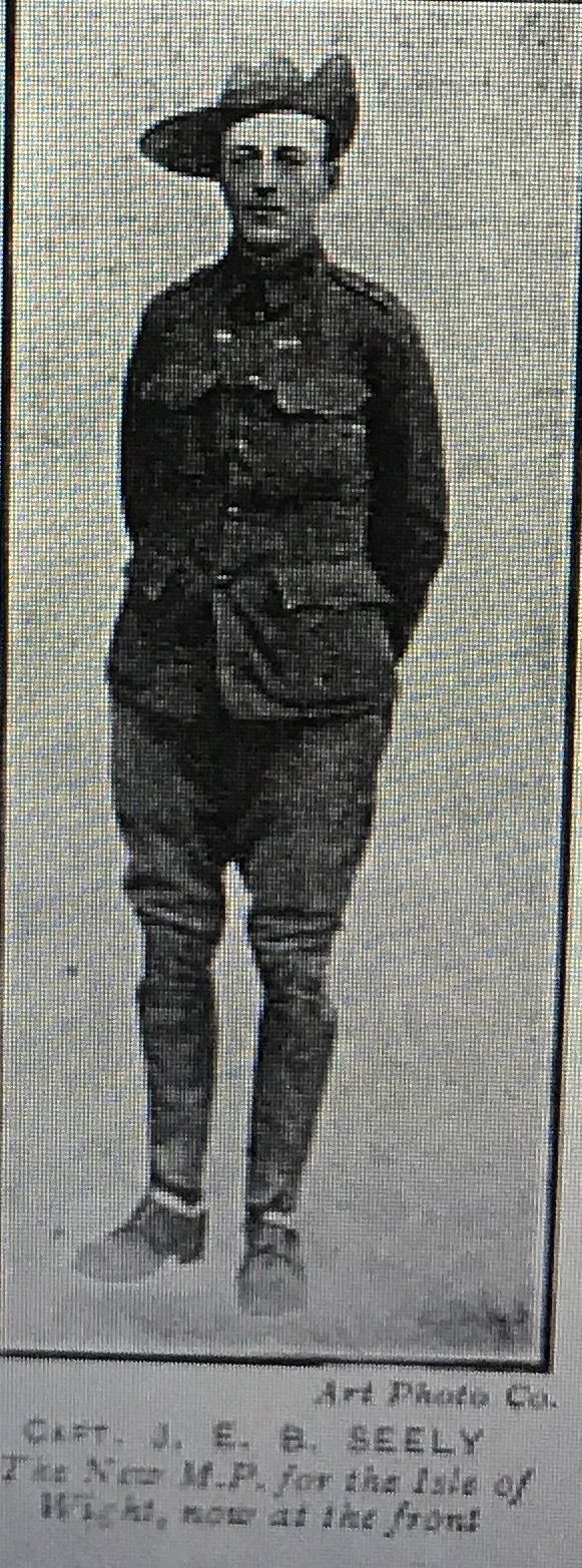 Mr John Seely in 1917 Captain Seeley
