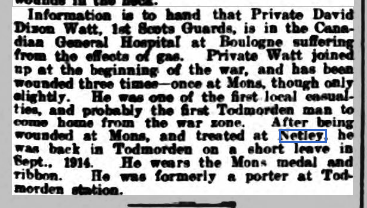 Private David Dixon Watt at Netley Hospital 1918