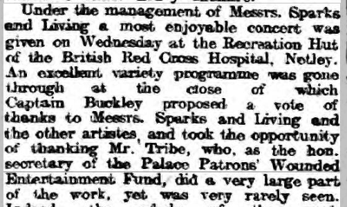 Concert at the British Red Cross Hospital, Netley 1918