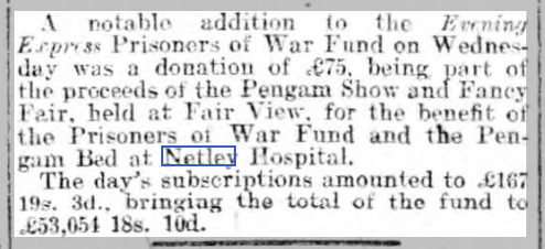 Pengam Bed at Netley Welsh Hospital