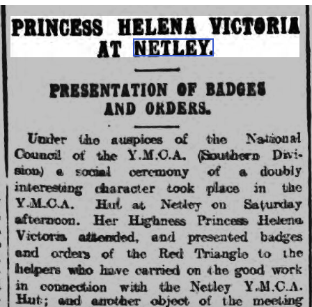 Princess Helena Victoria visits Netley Hospital