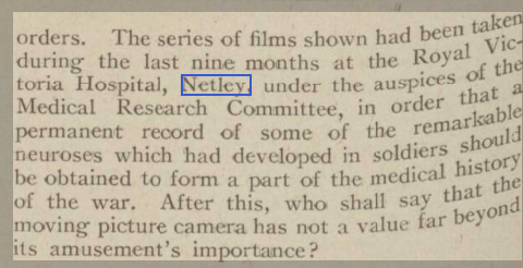 Neuroses Study at Netley Hospital 1918