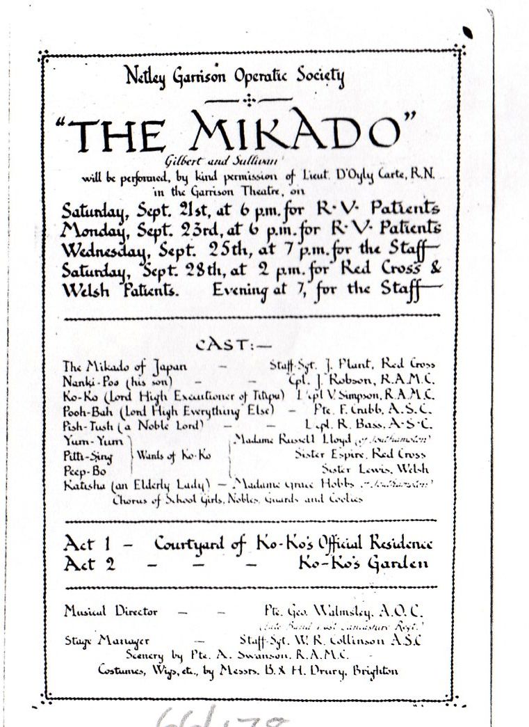 Images received from Julie Green - thank you! Netley Military Hospital 1914 - 1918