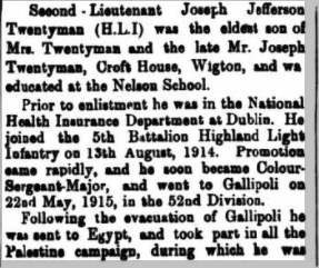 Second Lt J J Twentyman at Netley Hospital 1919