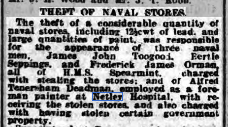 Foreman Painter Alfred Deadman at Netley Hospital 1919