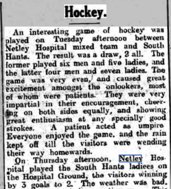 Netley Hospital Hockey Team 1919