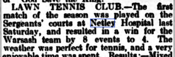 Anyone for Tennis at Netley Hospital in 1923?