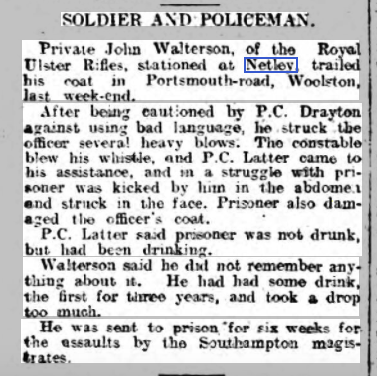Private Walterson at Netley Hospital 1923