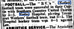 Netley Hospital Football Team in action in 1927