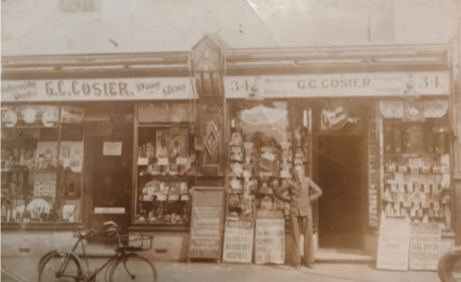 Photo received from Chris Meikle George Cosier Family Business at 33 - 34 Victoria Road in 1938