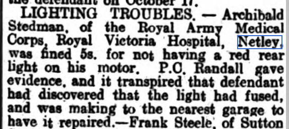 Stedman at Netley Hospital 1932