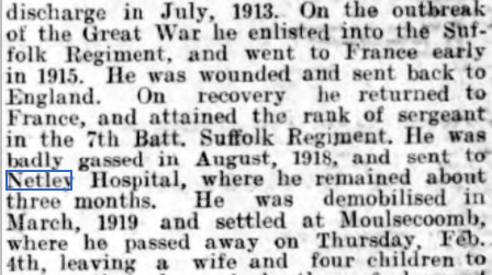 Sergeant Charles Edmund Studd at Netley Hospital