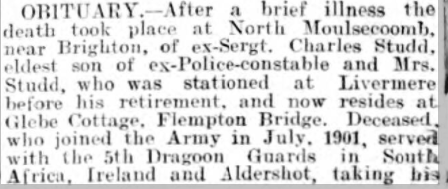 Sergeant Charles Edmund Studd at Netley Hospital