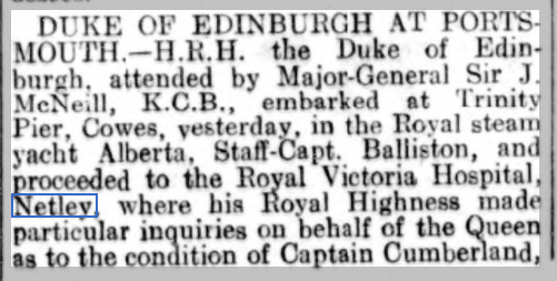 Duke of Edinburgh at Netley Hospital in 1932