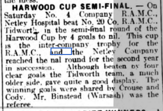 RAMC Football reaches Cup Semi-Final 1934