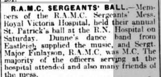 RAMC Sergeants' Ball at Netley Hospital 1934
