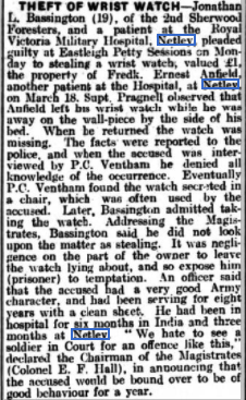 Bassington at Netley Hospital 1935