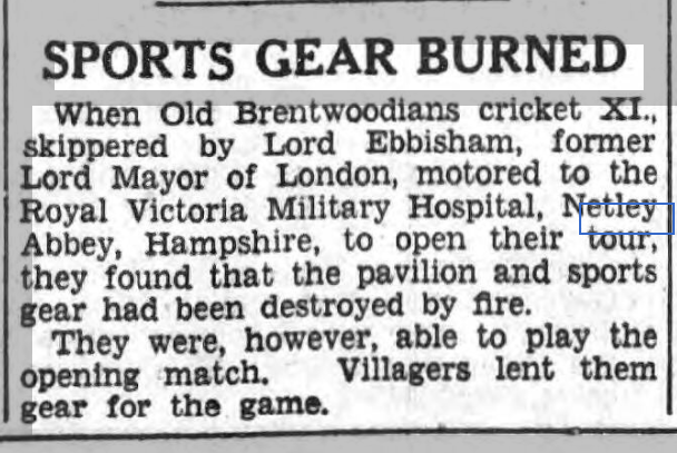 Netley Hospital Sports Pavilion 1935