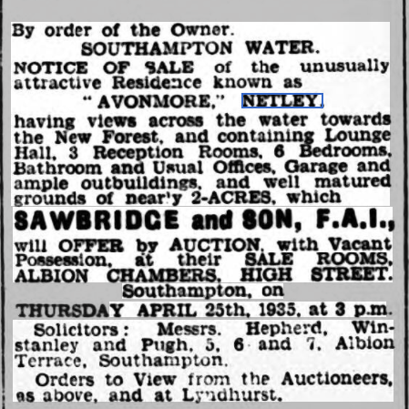Hampshire Advertiser 13/04/1935