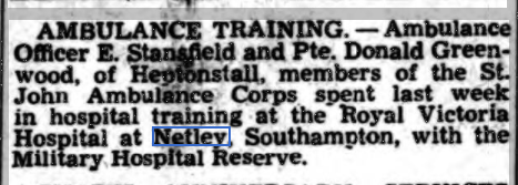 Ambulance Training at Netley Hospital 1935