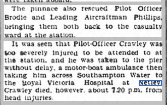 RAF Flying Boat Crash near Calshot 1937