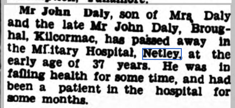 John Daly at Netley Hospital 1937
