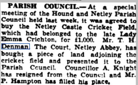 Major T H Denman at Netley Abbey 1930 - 1950