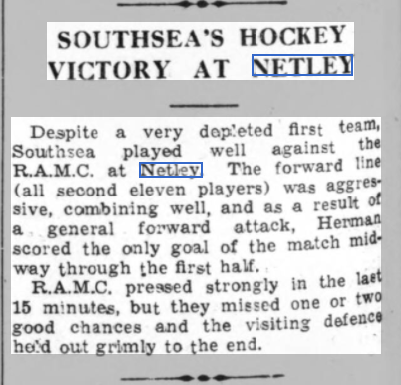 RAMC Hockey Team 1938