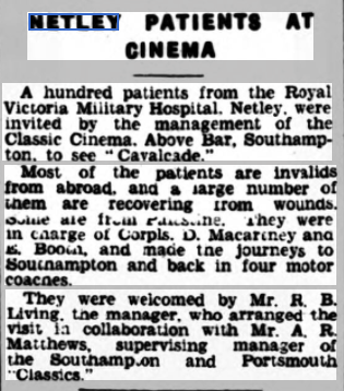 Netley Hospital Patients at the Cinema 1939