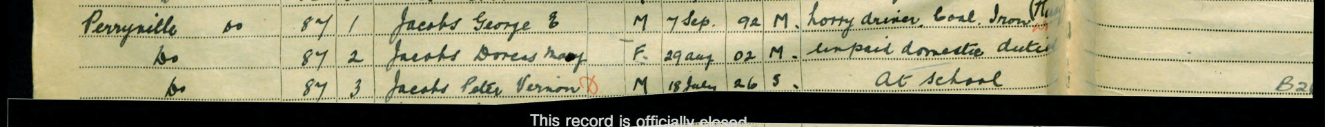 Ted Jacobs and family at Perryville Netley in 1939