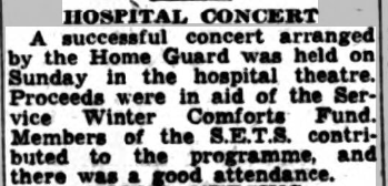 Home Guard Concert at Netley Hospital 1941