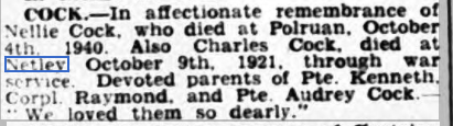 Alan Charles Cock at Netley Hospital 1942