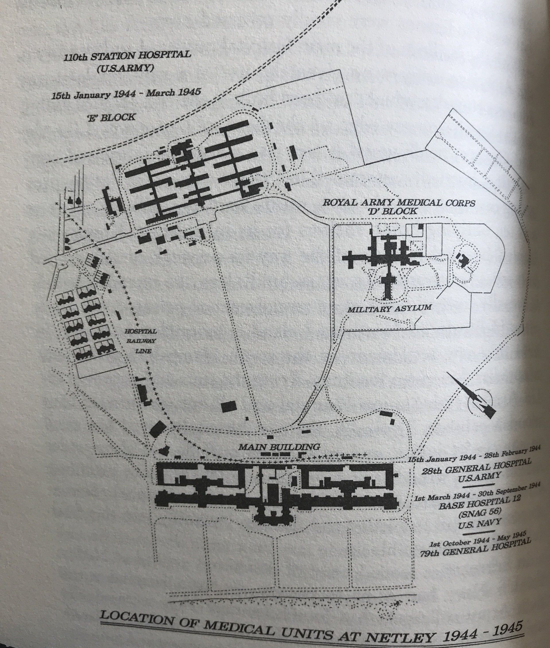 Map of Medical Unit at Netley Hospital 1944 - 1045
